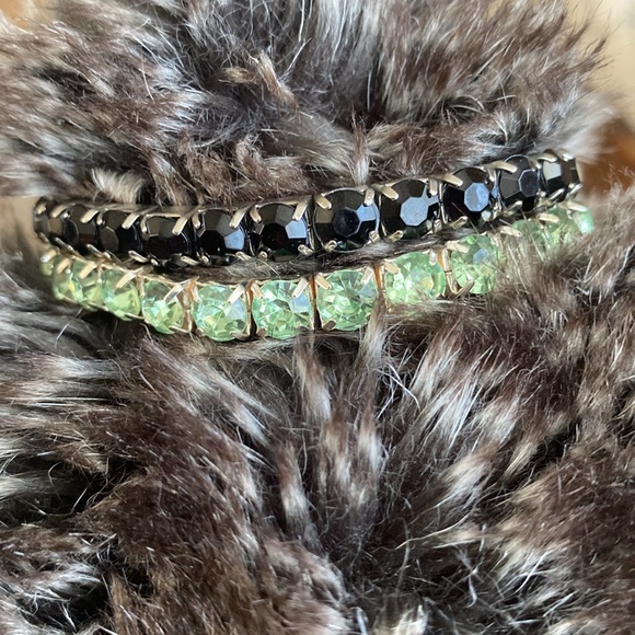 Lot of 8 Costume Rhinestone Bracelets. Assorted Colors. Silver Color Detail. - Picture 6 of 8